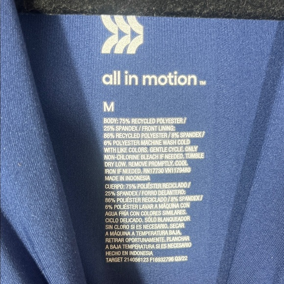 All in Motion Like New Navy Sports Bra with Removable Cups Razorback Med - Picture 2 of 4